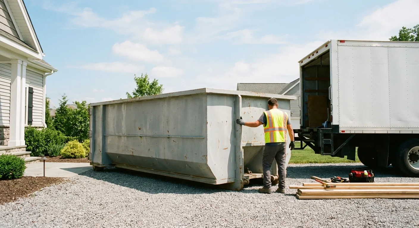 Roll-off dumpster dimensions and footprint visualization in Allentown, PA